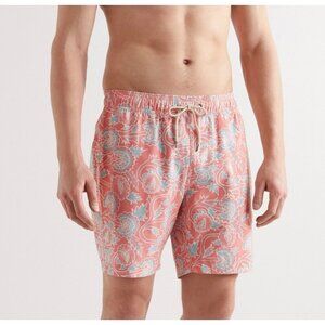 Faherty Swim Short Tropical Floral Print Sz S